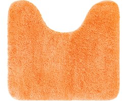WC-mat 45x50 cm met uitsparing van zachte microvezelstof antislip badmat voor toilet - Oranje
