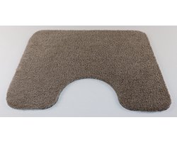 WC mat Soft beige taupe 50x60 antislip met uitsparing 21cm