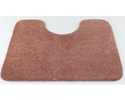 WC mat - Soft - zalm oud roze - 50x60 - antislip - met uitsparing 21cm