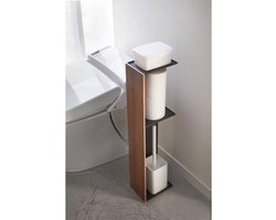 WC-Opbergrek 'Toilet Rack Rin Slim' (bruin/zwart) - Yamazaki