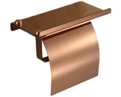 Wc papierhouder - Wc rolhouder - Toilethouder - Toiletrolhouder met telefoonplankje - Roestvrij staal - goud