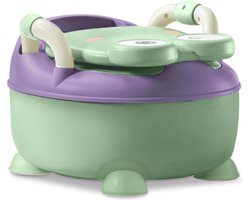 WC Potje voor Peuters | Kindertoilet Plaspot | Plaspotje Kind met Deksel | Draagbare WC verkleiner Toiletverkleiner voor Zindelijkheidstraining | Paars / Groen
