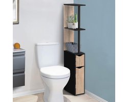 WC-rek, hout, Willy, 2 deuren, zwart en beuken