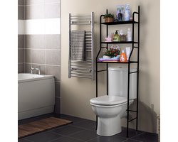 Wc rek opbergrek - stellingkast metaal - opbergrek metaal - badkamerrek - wc kastje
