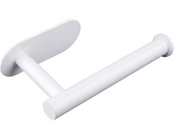 wc-rolhouder - 16L x 8B centimeter - Zelfklevend - Roestvrij staal - Wit