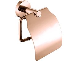 Wc-rolhouder mat rosé goud Rond met klep