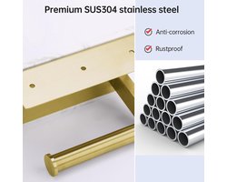 Wc rolhouder met marmeren plankje, wandmontage RVS 304