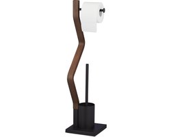 wc-rolhouder met toiletborstelhouder - 75 x 18,5 x 18,5 cm - staand