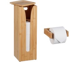 wc rolhouder muur en reserverolhouder - 2-delige set - voor 4 rollen - staand