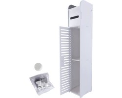 wc rolhouder staand-badkamerkast - 16 x 15 x 80 cm-voor toiletrollen