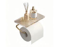 Wc rolhouder-Toiletpapierhouder - Acrylpaneel - Roestbestendig verdikt acrylijzer - Ruimtebesparend - Badkamer aan de muur gemonteerd - Toiletpapieropslag - Voor handige items-goud