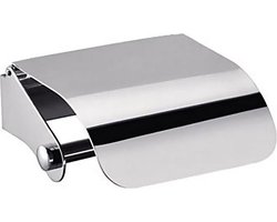 Wc rolhouder - Toiletrolhouder - RVS - Met klep - Schroeven