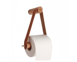WC rolhouder-WC rol houder-Toiletrolhouder -Houten leren wandtoiletrolhouder - Rustieke tissuerollen - Papierhouder voor aan de muur - Bruin