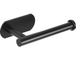 WC Rolhouder Zwart – Zelfklevend – RVS – Zonder Boren – Modern Design – Horizontaal & Verticaal – Toiletrolhouder