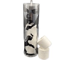 wcrolhouder - vrijstaand -geschikt voor 5 rollen -54cm - toiletrolhouder - zwart/ transparant - vrouw