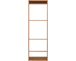 We Do Wood Foursquare Hangende Wandkast - Eikenhout - met 4 Vakken - Zwevende Vakkenkast - aan de Muur - Naturel Eiken - 32 x 8 x 100 cm