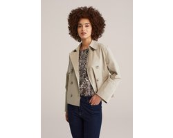 WE Fashion Dames Korte trenchcoat