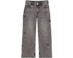WE Fashion Meisjes wide leg jeans met patches