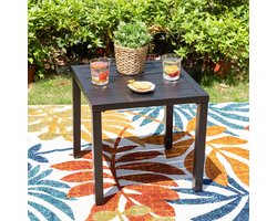 Weatherproof Garden Table, 48 cm, Balcony Table, Side Table, Outdoor Metal, Garden Table for Coffee, Tea, Bistro, Small Table, Black
