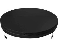 W'eau Ronde Spa Cover Ø 200 cm – Isolerend Jacuzzi Deksel – Zwart Skai Leer – UV-Bestendig – Energiebesparend – Voor Ronde Hottub