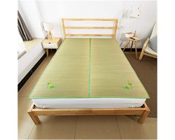 Weave Zomer Slaapmat Waterdichte Endotherme Koele Rotan Mat Gebruikt voor Slaapzaal, Slaapkamer, Kantoor, Zomer Koel Pad,Groen,125X195cm