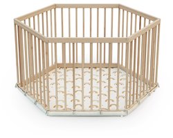 WEBABY - ALVEO Zeshoekige Houten Babybox - 125 x 109 x 65 cm