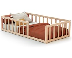 WEBABY - Vloerbed kinderbed in hout Natuurlijke beuk 70 x 140 cm KAÏA