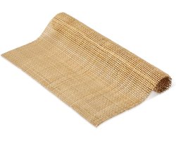 Webbing Rietrol van Natuurlijk Rotan 1x0,4m - Geweven Vierkant Gat - voor Caning Projecten en Doe-Het-Zelf Meubels - Brede Rotan voor Knutselen - Ideaal voor Kasten en Stoelen