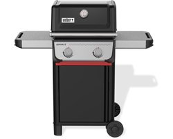 Weber Spirit E-210 - Gasbarbecue - Zwart - 2 Branders met 7,8 kW vermogen - Porselein geëmailleerde gietijzeren grillrooster - 2 Zijtafels - 2 Duurzame wielen - Kast met deur