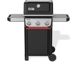 Weber Spirit E-310 - Gasbarbecue - Zwart - 3 Branders met 7,8 kW vermogen - Porselein geëmailleerde gietijzeren grillrooster - 2 Zijtafels - 2 Duurzame wielen - Kast met deur