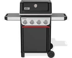 Weber Spirit E-410 - Gasbarbecue - Zwart - 4 Branders met 8,2 kW vermogen - Porselein geëmailleerde gietijzeren grillrooster - 2 Zijtafels - 2 Duurzame wielen - Kast met deur