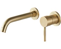 WEBO inbouw Wastafelkraan Mat Goud - inbouw Wastafelkraan - Wastafelkraan - Mat Goud kraan - inbouwkraan - Badkamerkraan - Wandmontage Kraan - Toiletkraan - Rio
