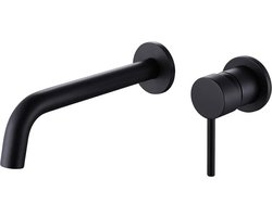 WEBO inbouw Wastafelkraan zwart - inbouw Wastafelkraan - Wastafelkraan - zwarte kraan - inbouwkraan - Badkamerkraan - Wandmontage Kraan - Toiletkraan - Rio