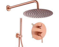 WEBO Valencia regendoucheset - Inbouw - Koper - Doucheset - 25cm - Stortdouche - Luxe Douchekop - Complete doucheset inclusief Handdouche