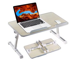 Webzon - Inklapbare Laptoptafel – Bedtafel – Ergonomische Laptopstandaard 53×30 cm – Verstelbare Hoogte & Kanteling – Opvouwbare Laptop Desk voor Bed, Bank en Werkplek – Antislip Tafel voor Laptops t/m 17 inch – Grijs