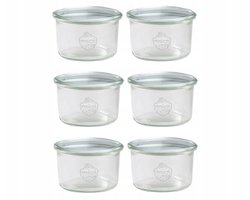 WECK Glazen Potten 200ml - Set van 6 Stuks - Hittebestendig