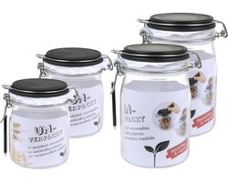 Weckpot, Beugelpot Met Krijtborddeksel + Krijtpotlood - 2 x 750ml & 2 x 1000ml
