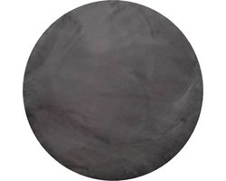 Wecon home Basics - Anna - Hoogpolig vloerkleed - 150 cm rond - antraciet -