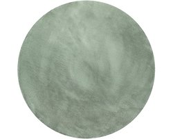 Wecon home Basics - Anna - Hoogpolig vloerkleed - 150 cm rond - turkoois -