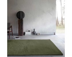 Wecon home Basics - Anna - Hoogpolig vloerkleed - 160x230 cm - Olijfgroen -