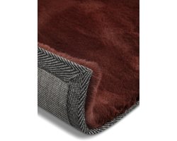 Wecon home Basics - Anna - Hoogpolig vloerkleed - 200x200 cm - bordeauxrood -
