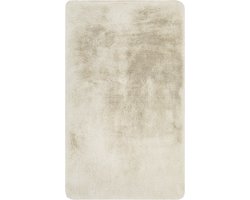 Wecon home Basics - Emil - Badmat - 55x65 cm - crème beige - Douchemat Hoogpolig met Rabbit Hair – Extreem Zacht & Fluffy – Comfortabel en Absorberend – Wasbaar en Antislip