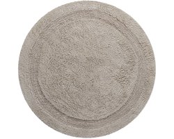 Wecon home Basics - Knut - Badmat - 80 cm rond - beige - Badkamermat antislip– douchemat voor douche – 100% Katoen – Pluizig Comfort – Waterabsorberend & Sneldrogend