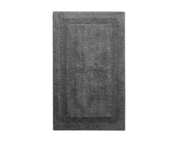 Wecon home Basics - Knut - Badmat - 80x150 cm - zwart/granietgrijs - Antislip badkamer mat – douchemat voor douche – 100% Katoen – Pluizig Comfort – Waterabsorberend & Sneldrogend