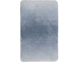 Wecon home Basics - Luuk - Badmat - 60x100 cm - blauw gemêleerd - Douchemat Hoogpolig – Fluffy & Zacht Ombre Design – Comfortabel en Absorberend – Wasbaar en Antislip