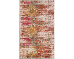 Wecon home - Beach Front - Badmat - 70x120 cm - Meerkleurig - Douchemat Vintage Look – Plat Geweven Kleurrijk Patroon – Dun & Sneldrogend – Wasbaar en Antislip