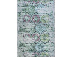 Wecon home - Focus - Laagpolig vloerkleed - 200x300 cn - groen/blauw/roze gemêleerd -