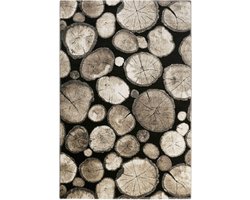 Wecon home - Logs - Laagpolig vloerkleed - 200x200 cm - beige -