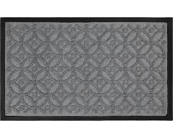 Wecon home - Midnight Mosaic - Deurmat - 40x60 cm - lichtgrijs - Moderne Deurmat met Reliëf en Cirkelvormig Mozaïekpatroon – Onderhoudsvriendelijk, Antislip & Weerbestendig – Duurzaam en Geschikt voor Binnen- en Buitenruimte