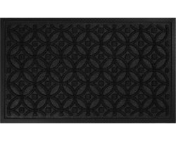 Wecon home - Midnight Mosaic - Deurmat - 45x75 cm - antraciet - Moderne Deurmat met Reliëf en Cirkelvormig Mozaïekpatroon – Onderhoudsvriendelijk, Antislip & Weerbestendig – Duurzaam en Geschikt voor Binnen- en Buitenruimte